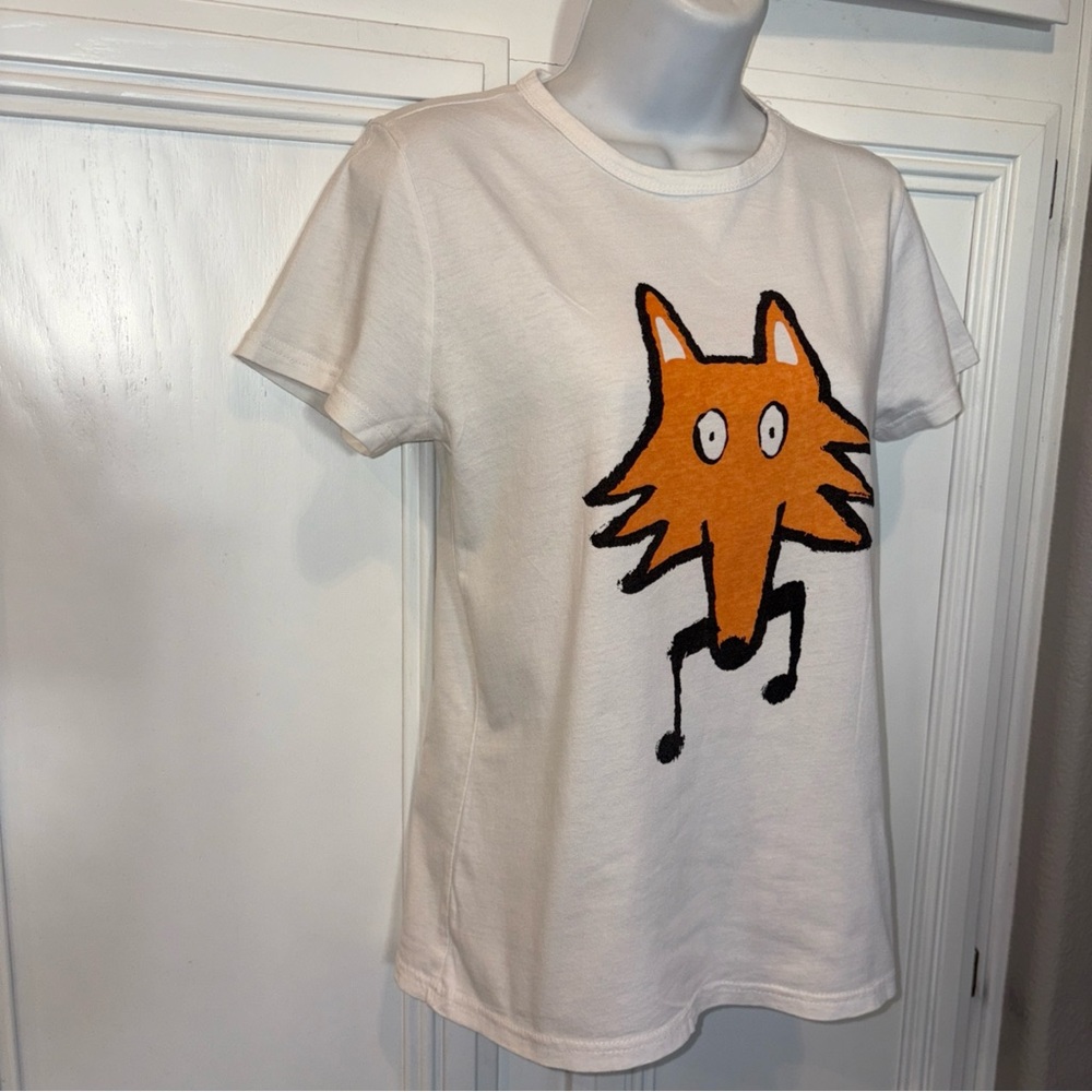 Maison Kitsune   Fox Head Hot Stream Short Sleeve Women's  t shirt Sz S cotton